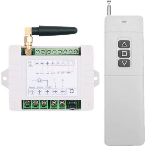 500-3000M Long Distance 110V 220V Motor Wireless Remote Control Switch Roller Shutter Electric Curtain Remote Forwards Reverse