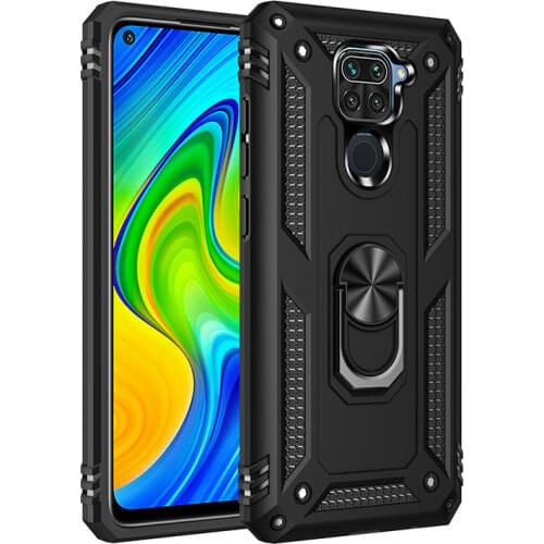 Luxury Shockproof Armor Phone Case For Xiaomi Redmi Note 9S 9 Pro MAX Car Finger Ring Holder Anti-Fall Magnetic Kickstand Cover