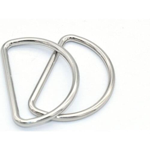 Silver Metal D Ring Non Welded D Buckle D circles Purse Accessories Strap Rings Pet Buckle for Handbag Bag Purse Strap Making