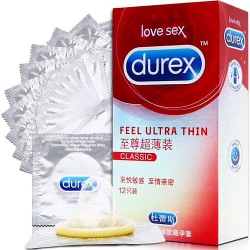 Durex Ultra Thin Condoms for Men Ribbed Dotted Long Lasting Penis Sleeve Delay Ejaculation Lubricant Intimate Sex Products