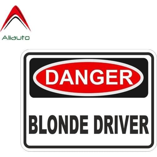 Aliauto Funny Warning Car Sticker Danger Blonde Driver Waterproof Sunscreen Anti-UV Reflective Decal Accessories,12cm*8cm