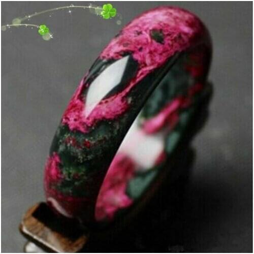Women Flower Bracelet Bangle Multicolor Fashion Charm Real Jade Jewelry Big Size