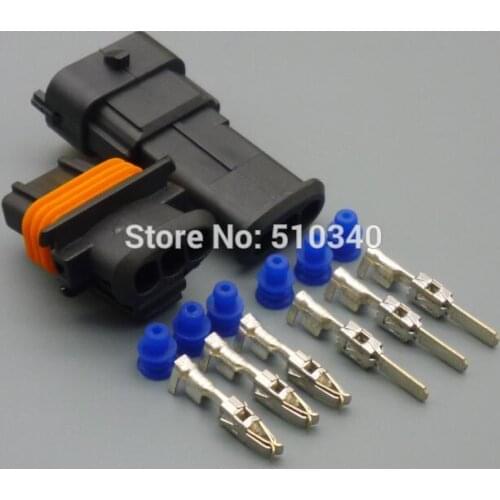 1 Sets 3 Pin Female Male Fuel Pressure Wire Connector Electrical Connector Sealed Diesel Injection Plug For Bosch