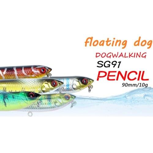 1pcs Fishing Lures VIB 90mm/10g Surface Floating Water dog VIB artificial Hard Baits with treble Hooks Wobbler fishing tackle