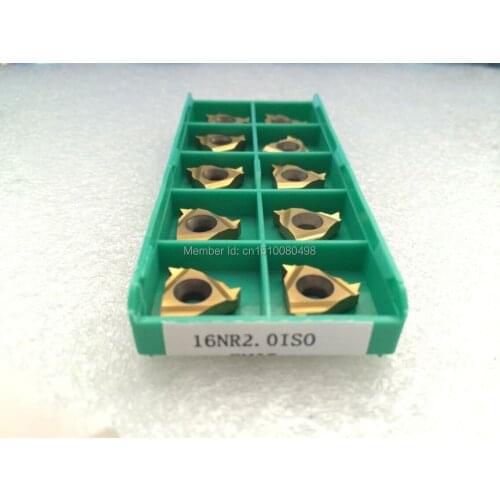 10pcs 16NR2.0ISO Indexable Tungsten Carbide Threading Lathe Inserts for Threaded Lathe Holder