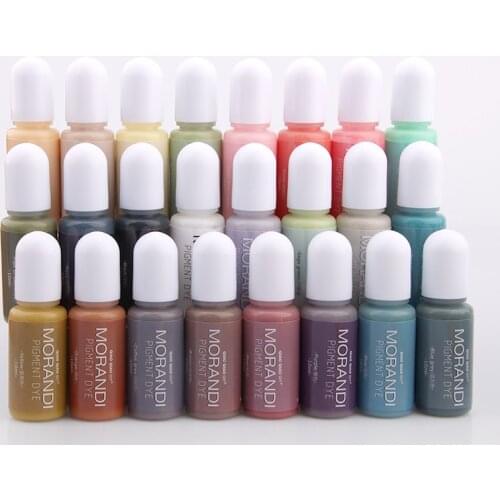 24pcs Morandi Epoxy Resin Oily Pigment For DIY Crafts Pigment Alcohol Ink Liquid Colorant Dye Resin Jewelry Making