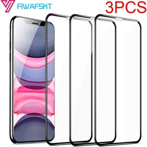 3PCS Screen Protector for iPhone XR X 11 Pro Max Xs Tempered Glass on iPhone 7 6s 6 8 Plus 7P Screen Protector Glass full Body