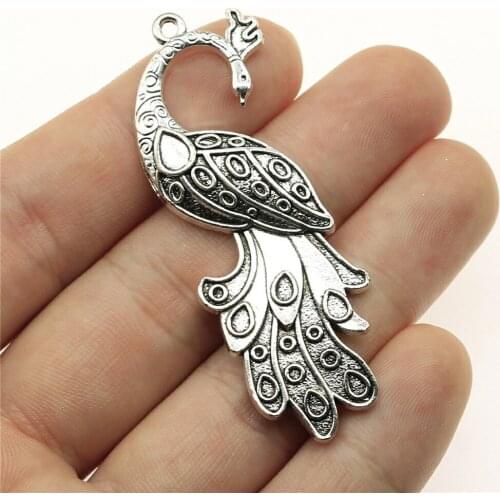 4pcs 61x21mm Pendant Peacock Phoenix Peacock Bird Charm Pendants For Jewelry Making Peacock Pendants