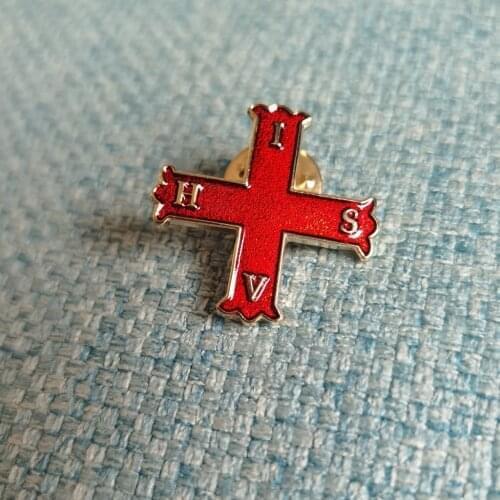 Wholesale 10pcs Red Cross of Constantine Freemason Masonic Lapel Pin badge