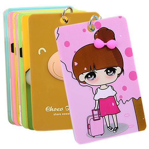Sanwood Cartoon PVC Credit Card Holder Keyring Key Chain Sleeve Set Bus Card Case Bag passport cover card wallet tarjetero new
