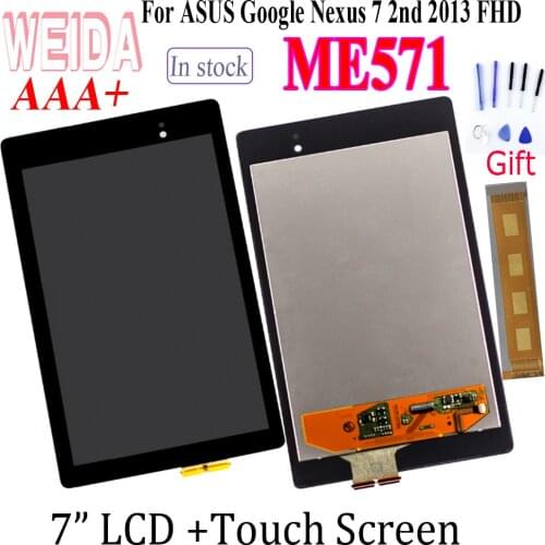 Tested 7.0" ASUS Google Nexus 7 2nd 2013 FHD ME571 LCD + Touch screen Assembly For ME571K K008 ME571KL Touch Panel Digital