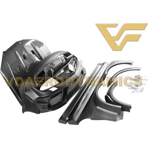 Suitable For Benz 07-11 BENZ W204 C180 C200 C250 C300 C350 C63 VAD-BK Wide Full Body Kit Front Rear Bumper Fender Flares Hood