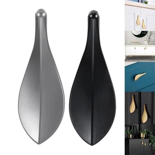 Dophee 1pc 88*31mm Furniture Handles Cabinet Knob Door Pull Leaf Shaped Hardware Drawer Pulls Kitchen