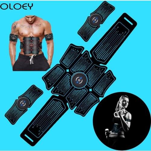 EMS Fitness Equipment USB Rechargable Abdominal Muscle Trainer Electric Stimulator Slimming Fitness Exercise Machine Home Gym