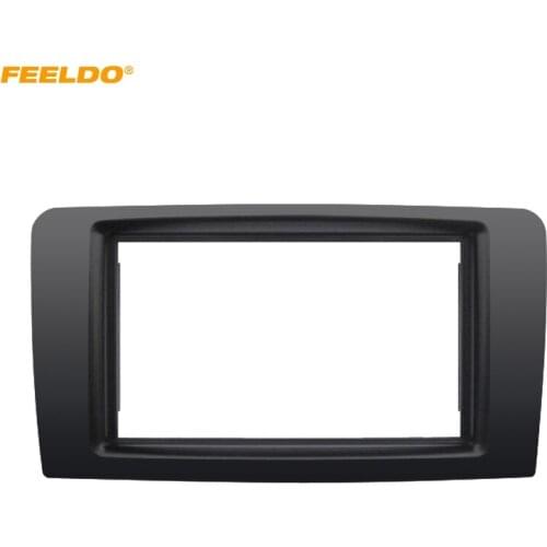 FEELDO Car Double Din Radio Fascia Frame Trim for Mercedes BENZ ML W164 2006-2010 Installation Audio Dash Panel Kit Frame#5115