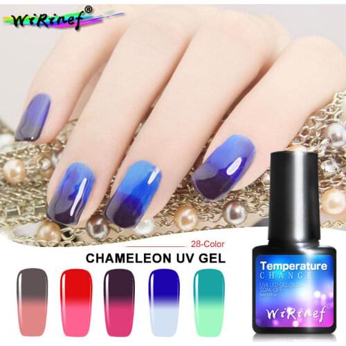 WiRinef 8ml Temperature Chameleon Gel Polish UV LED Nail Gel Varnish Soak Off Nail Art Manicure Magic Nail Gel