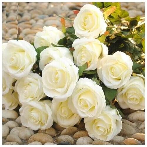 Artificial Rose Silk Craft Flowers Real Touch Flowers For Wedding Birthday party Room Decoration 7 Color Cheap Sale SF0207