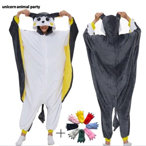 Kigurumi Onesies Cosplay Flying Squirrel Adults Anime Costume Elf Pajamas Adults Carnival Pyjamas Hooded Sleepwear costumes men