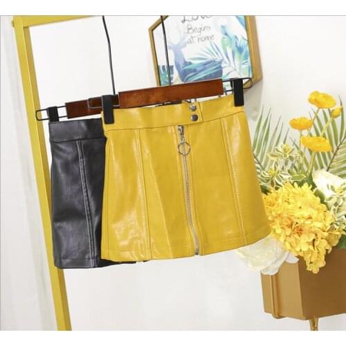 2019 new wholesale girls leather skirt autumn fashion girls skirt 2-8t C189
