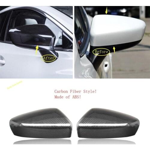 Lapetus Carbon Fiber Look Exterior Refit Kit Rearview Mirror Cover Trim Accessories 2 Piece / Set Fit For Mazda 6 2013 - 2017
