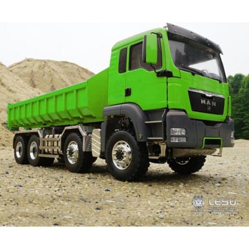 LESU 1/14 Hydraulic Cylinder MAN TGS 8*8 RC Dumper Truck Tipper Toy Sound Metal Chassis Car THZH0480-SMT5