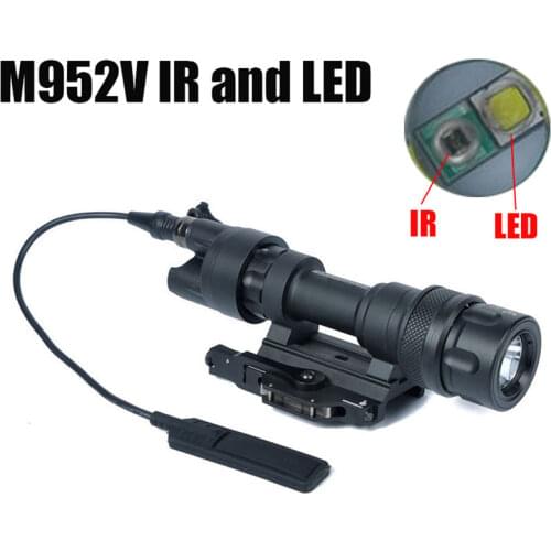 M952V IR Scout Tactical Weapon Light LED White Light Output Waterproof Remote Switch Pressure Flashlight QD Mount Picatinny Rail