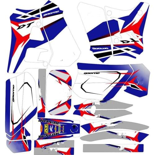 Motorcycle DT125R/200R Free custom numbers names 3M Graphics & Backgrounds DECALS STICKERS kits For YAMAHA DT125R DT200R