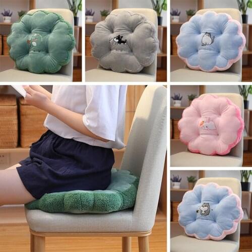 Cartoon Car Seat Cartoon Plush Side Thickened Seat Cushion Winter Student Office Chair Cushion Biscuit Cushion Plush Pillow Toy