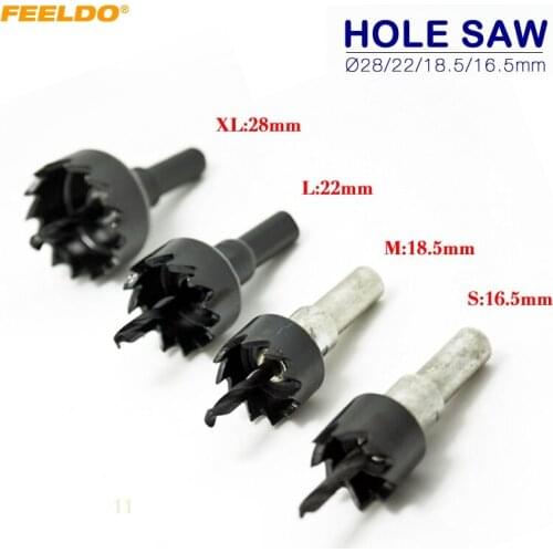 FEELDO New 28mm/22mm/18.5mm/16.5mm High-Speed Steel Hole Saw Drill Tool #HQ4651