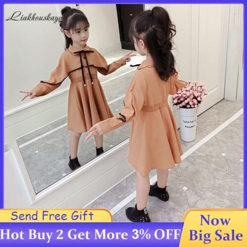2019 New Kids Dresses For Girls Spring Birthday Dress Girls Cute Princess Evening Dress Child Clothing Korean Cute shawl Dress