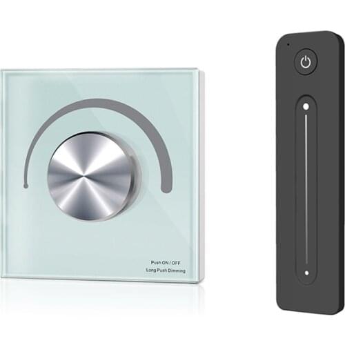 New Led Strip Dimmer DC 12-24V 4A*3CH 12A Output 5050 Single Strip Dimming Wall Mount Knob Panel RF Wireless Remote Dim Switch