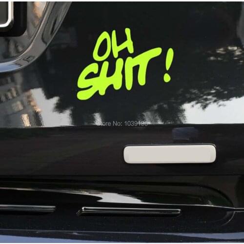 New Styling Cute OH SHIT ! Car Creative Reflective Car Whole Body Trunk Stickers Warning Decal Waterproof Vinyl