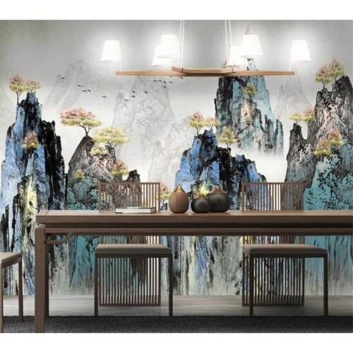 Wellyu Customized wallpaper 3d hand-painted Chinese landscape landscape mountain TV living room background wallpaper