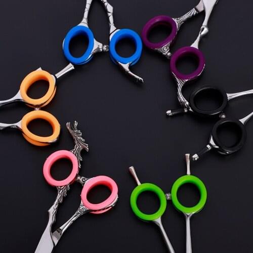 Barber Scissors Silicone Finger Rings For Any Scissors Inserts Haircutting Styling Tools Accessories Salon Parts Mix Colors