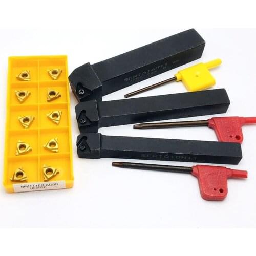 SER1010H11 SER1212H11 SER1616H11 SER external thread turning tool holder + carbide insert MMT11ER AG60 turning insert lathe tool