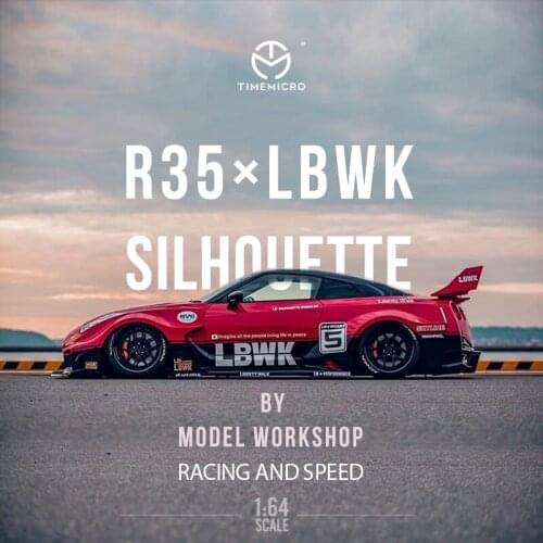 Time Micro 1:64 GTR R35 Silhouette LBWK Wide Body Alloy Diorama Car Model Collection Miniature Carros Toys