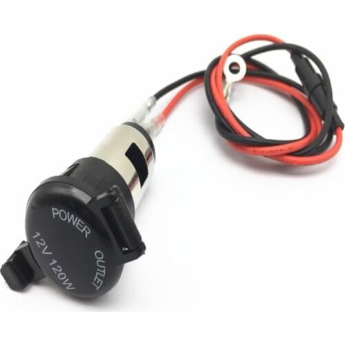 120W Car Motorcycle Modified Power Sockets with Waterproof Cover Universal Cigarette Lighter Power Socket 12V