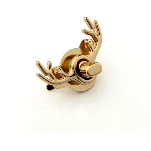 1pcs Metal Deer Shape Turn Lock Mini Cute Twist Lock Clasp for Handbag Bag Purse Luggage Hardware Closure Bag Parts Accessories