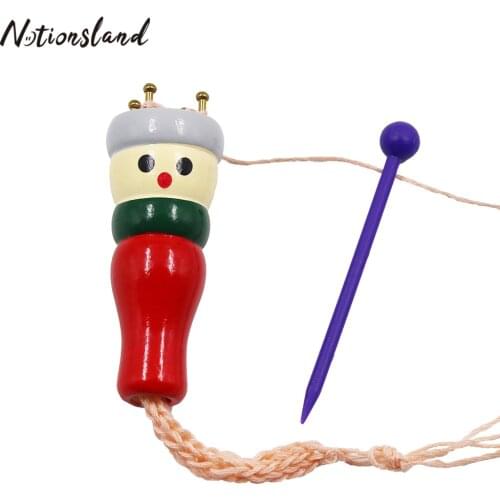1Pc Yarn Wool Knitter Wood Knitting Dolly Craft Loom Rope Weaving Tool DIY Mini Bracelet Braided Maker Sewing Tools&Accessory
