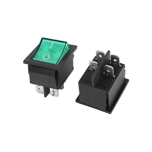 2Pcs KCD2-201N Contact DPST On/Off Boat Rocker Switch AC 15A/250V 20A/125V