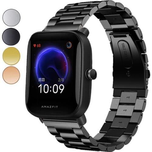 20MM Stainless Steel Strap For Xiaomi Huami Amazfit Bip U Pro/Bip S/GTS 2E/GTS 2 Mini/GTR 42MM/POP Smart Watch Band Metal Correa