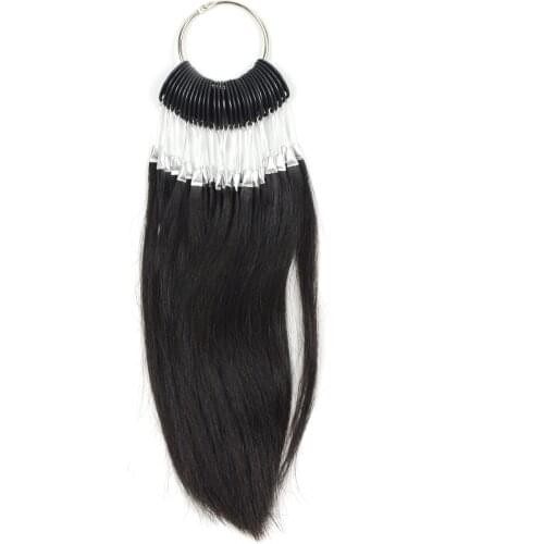30Pcs/Set 100% Human Virgin Hair Color Ring for Human Hair Extensions And Salon Hair Dyeing Sample, Can Be Dye Any Color