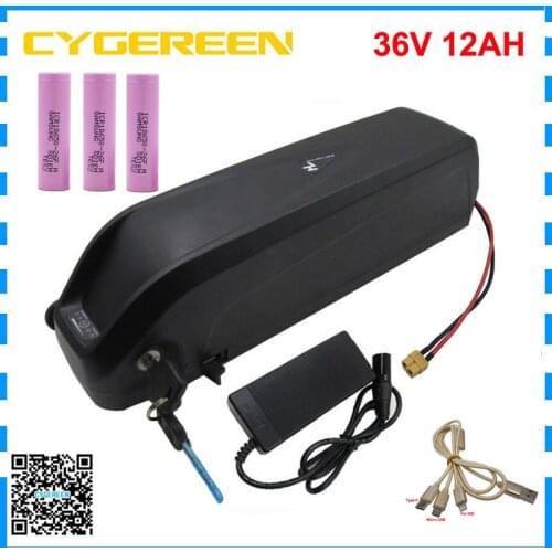 36 V 500W Hailong battery 10S 36V 12AH lithium battery 36 Volt ebike batteries with USB Port 15A BMS 2A Charger free customs fee