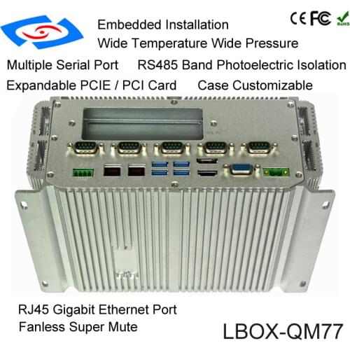 Hot Sale Fanless Embedded Industrial Mini PC With 1xVGA 1xHDMI 1xDP Display 6xCOM Serial Port Support RS232/485/422 Box PC