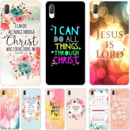 Bible verse Philippians Jesus Christ Christian Case For Sony X XA XA1 XA2 Ultra L1 L2 L3 XZ3 M4 Aqua Z3 Z5 Premium E5 XZ XZ1 XZ2
