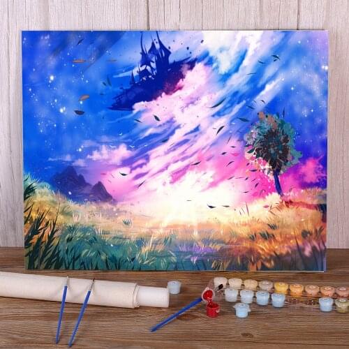 Scenery With The Wind Coloring By Numbers Painting Set Acrylic Paints 50*70 Picture By Numbers Photo Decorative Handicraft