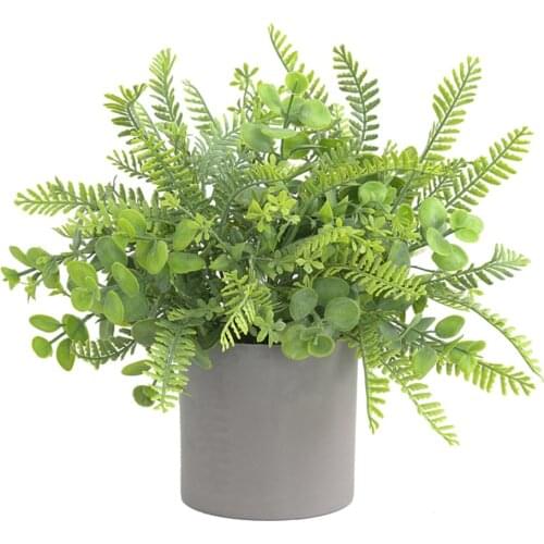 Fake Greenery Leaves Floral Artificial Plants Small Potted Interior Decoration Pretend Lifelike Shrubs Home Office Farmhouse