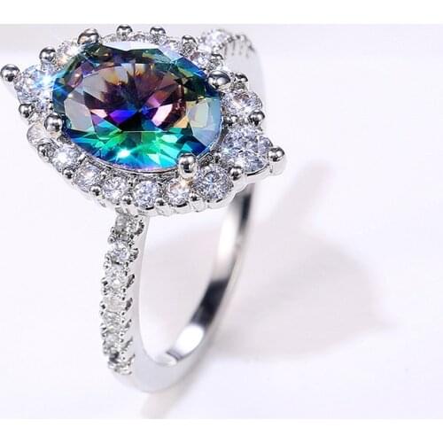 Elegant Delicate Oval Zircon Ring for Women Jewelry Couple Proposal Party Ring Birthday Gift 2021 Trend Female Love Jewelry