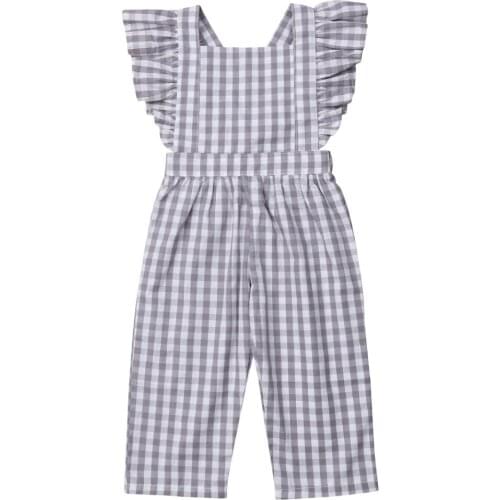 Newborn Baby Girls Romper Striped Ruffles Jumpsuit Playsuit Overalls Clothes Outfits