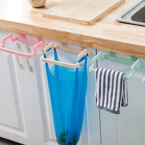 Kitchen Door Back Plastic Bracket Kitchen Trash Storage Hanger Rubbish Hanging Racks